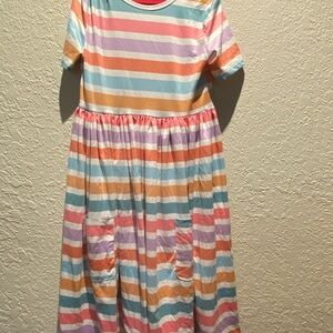 Colorful Striped Kids Dress